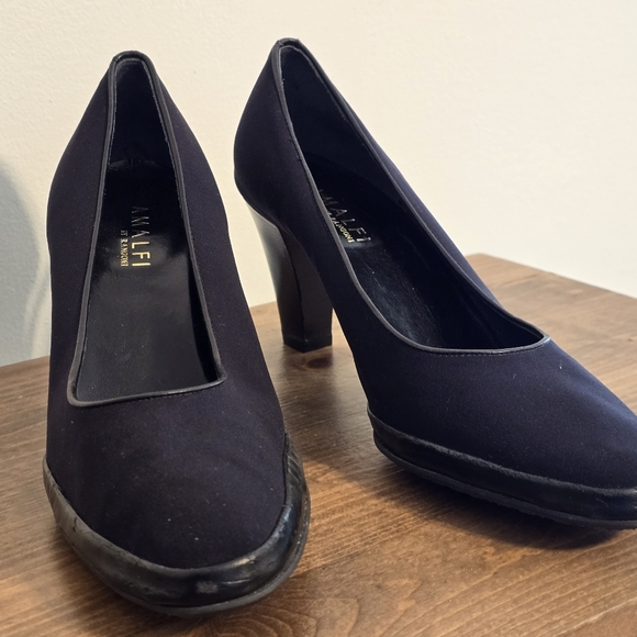 NWOT Amalfi By Rangoni Firenze Black Leather Heels Women's Size 10N - Picture 2 of 12